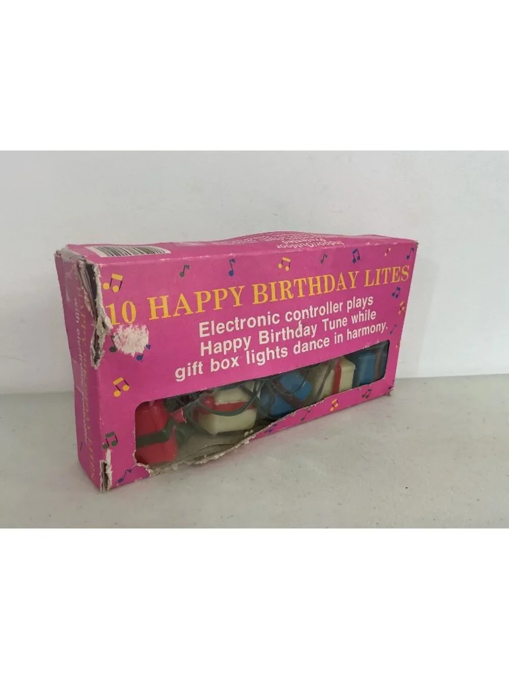 Vintage Blow Mold Happy Birthday Musical String Lights New Working